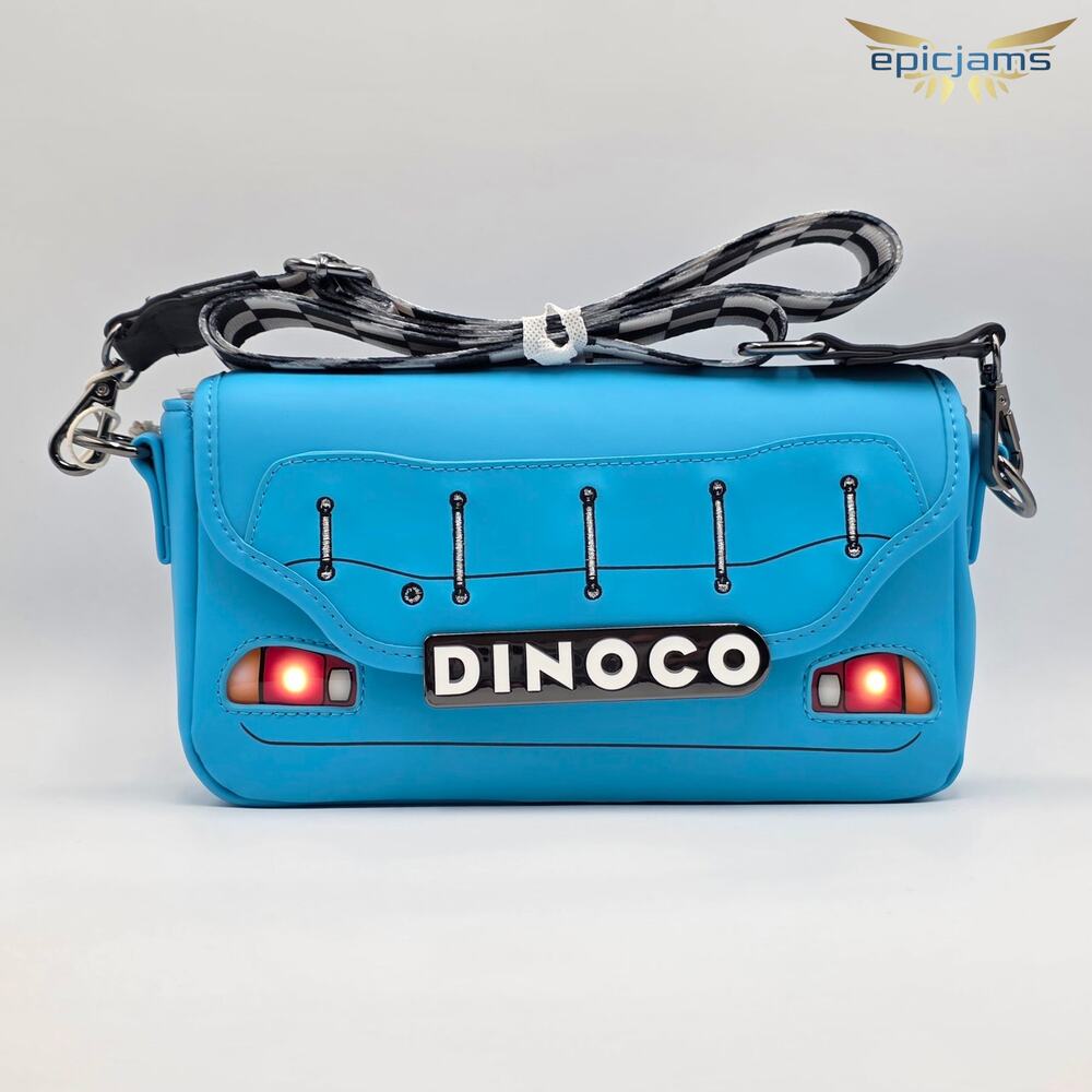 Loungefly Disney Pixar Cars Lightning McQueen Dinoco Light-Up Crossbody Bag New